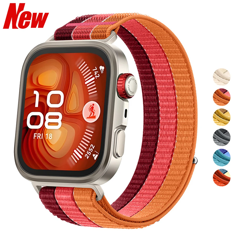 Nylon-Armband für Huawei Watch Fit 4 4Pro 3 Dreifarbiges Schlaufenband Huawei Band Fit 4 4Pro Smartwatch Atmungsaktives Sport-Armband
