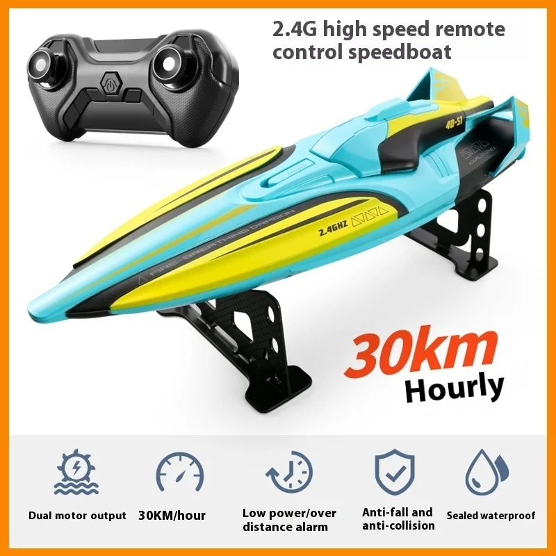 S1 2.4g Rc Boat Double Motor Wireless Electric Long Endurance High Speed Racing Boat Speedboat Water Model Children Toy Gift