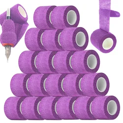 48/24/12/6/2PCS viola Tattoo Grip Tapes autoadesivo elastico Wrap tatuaggio fasciatura Grip Cover protezione delle dita accessorio per tatuaggi