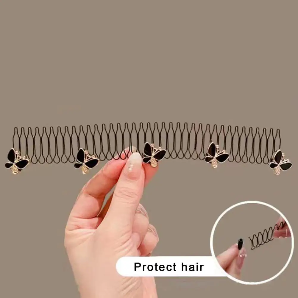 Sisir penahan rambut logam 20cm, perlengkapan penataan rambut bentuk U, sisir penahan poni Mini, klip sisir tak terlihat, Aksesori rambut