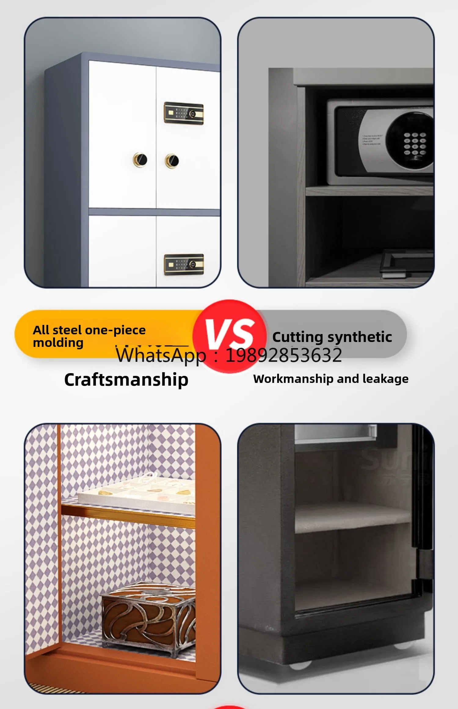 YFY Fingerprint Password Cabinet Large Capacity Household Safe All-Steel Anti-Theft Office File Cabinet