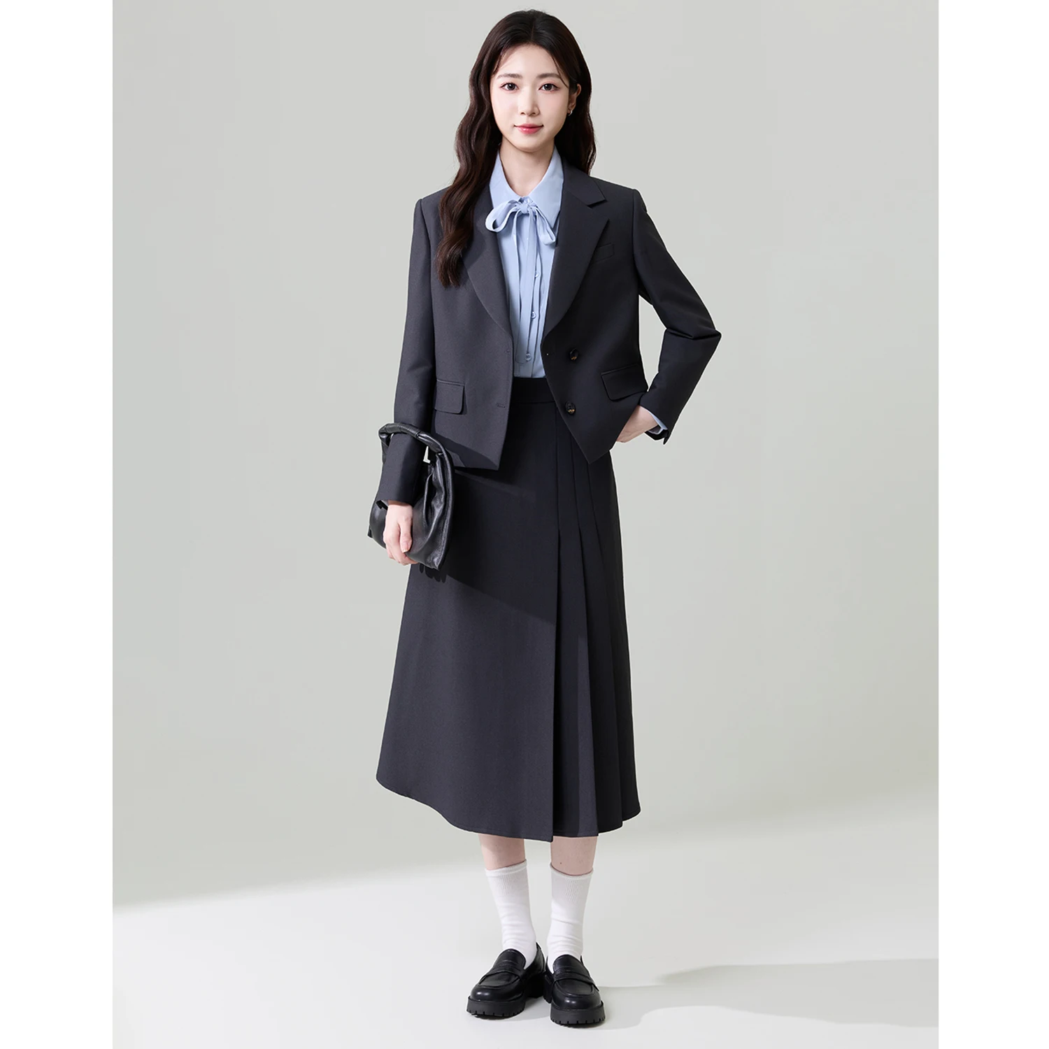 

Allingentle Skirt Suit Women's 2 Piece Set Fashion Blazer Skirt for Daily Office Outfits Customize