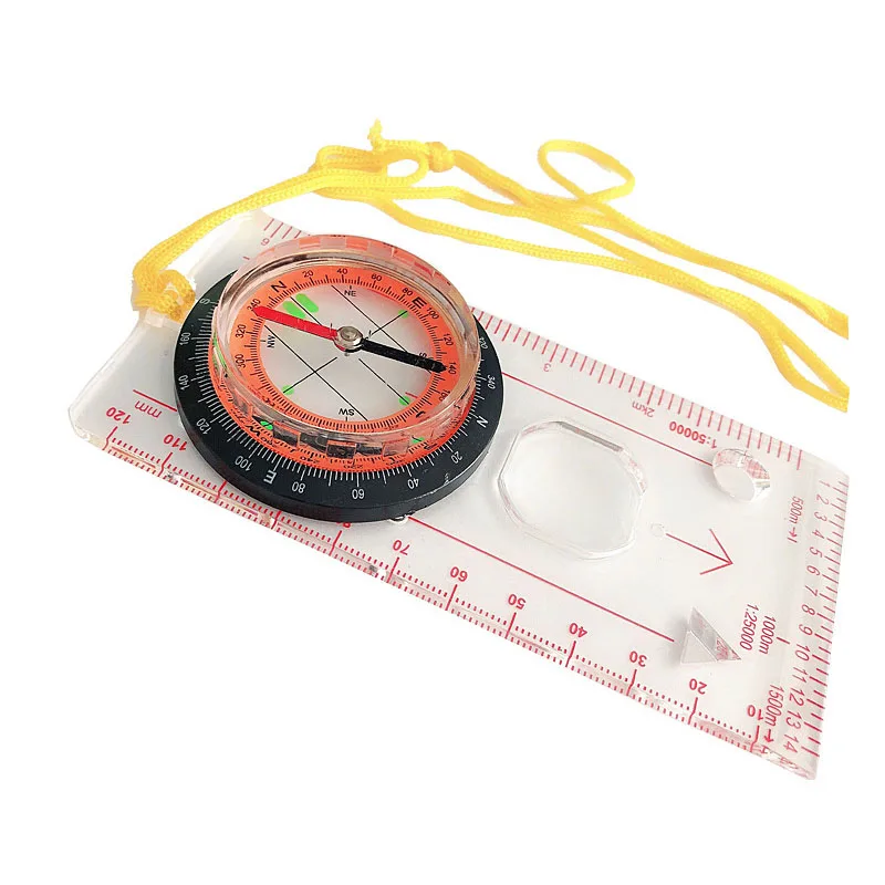 Outdoor cross-country competition hiking compass ultra-light plastic compass hiking self-driving travel equipment