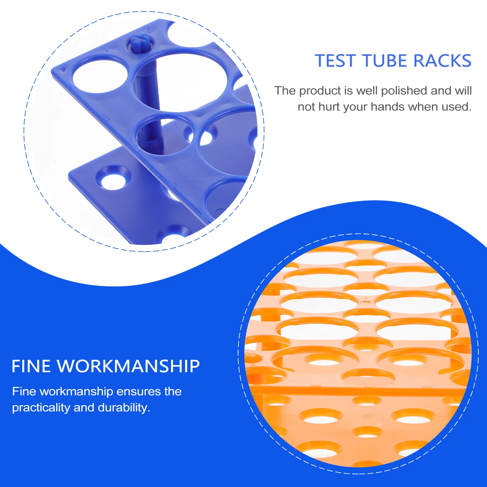 

2Pcs Test Tube Racks Centrifuge Tube Holder Detachable Plastic Stand for 15ml 50ml Tubes Stable Desktop Organizer Laboratory