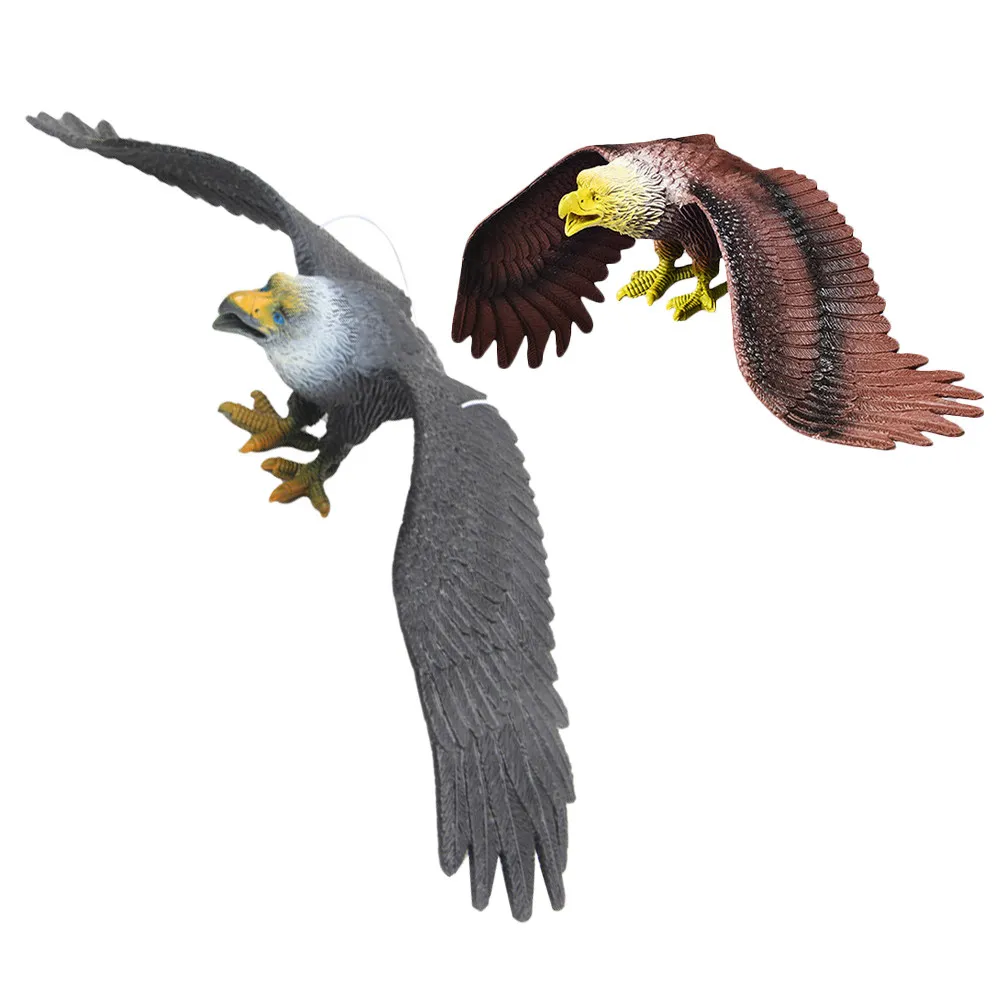 

2Pcs Detailed Eagle Statue Miniature Sculpture Realistic Bird Animal Decor for Kids Learning Hanging Design