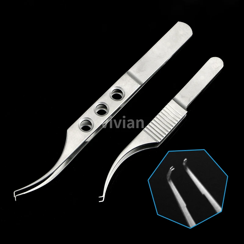 Double Eyelid Tools Stainless Steel Surgical Forceps Ophthalmic Micro Cosmetic Plastic Instruments Toothed Fat Elbow Forceps