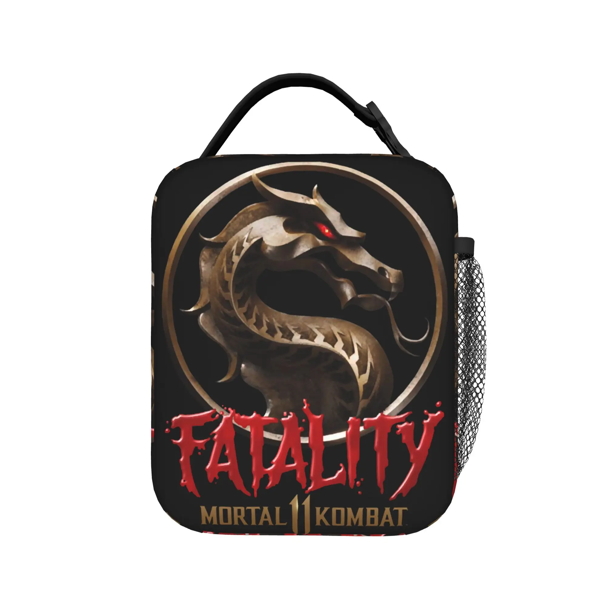 Mortal Kombat Retro Dragon Logo Insulated Lunch Bag Leakproof Scorpion Mk11 Meal Container Cooler Bag Tote Lunch Box Work