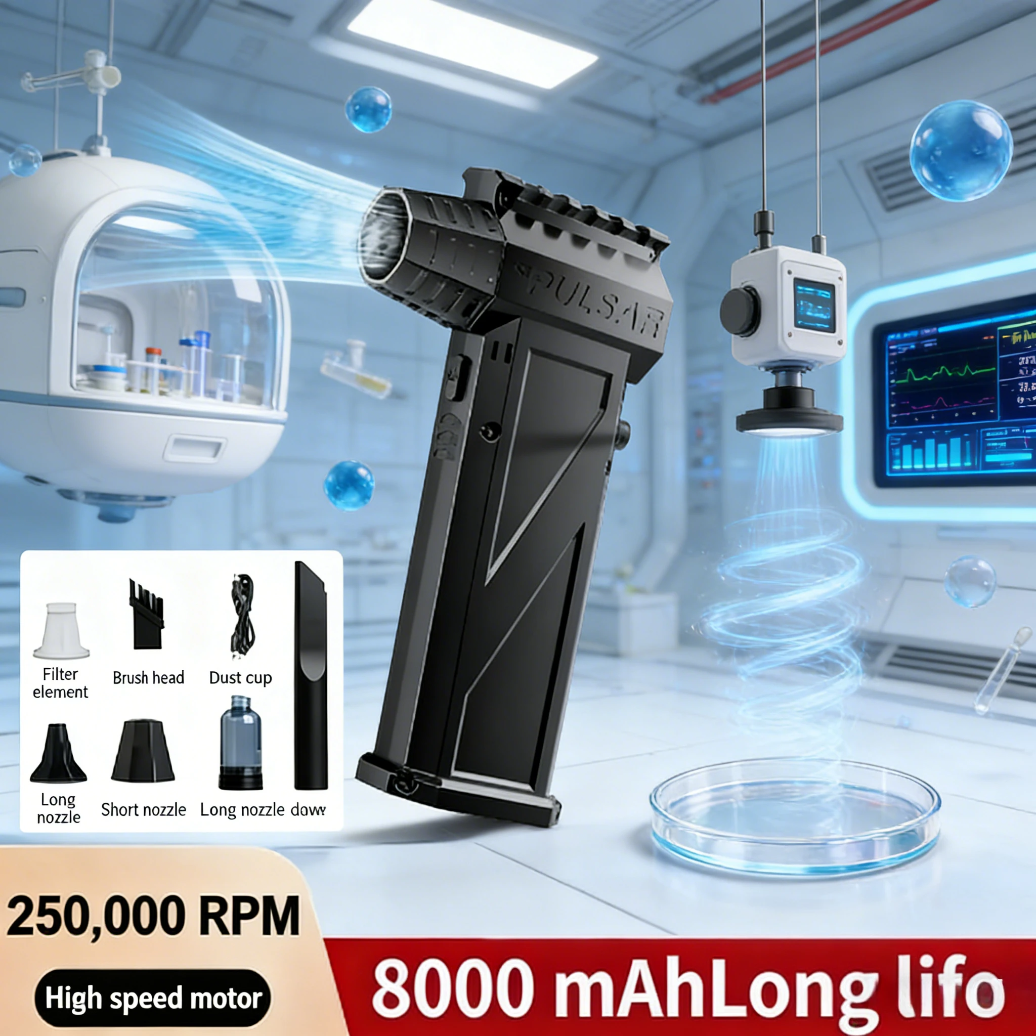 

Новый турбожигатель X3Pro — бесщеточный двигатель объемом 250 тыс. об/мин | Супер ветер 52 м/с + длительный срок службы 8000 мАч