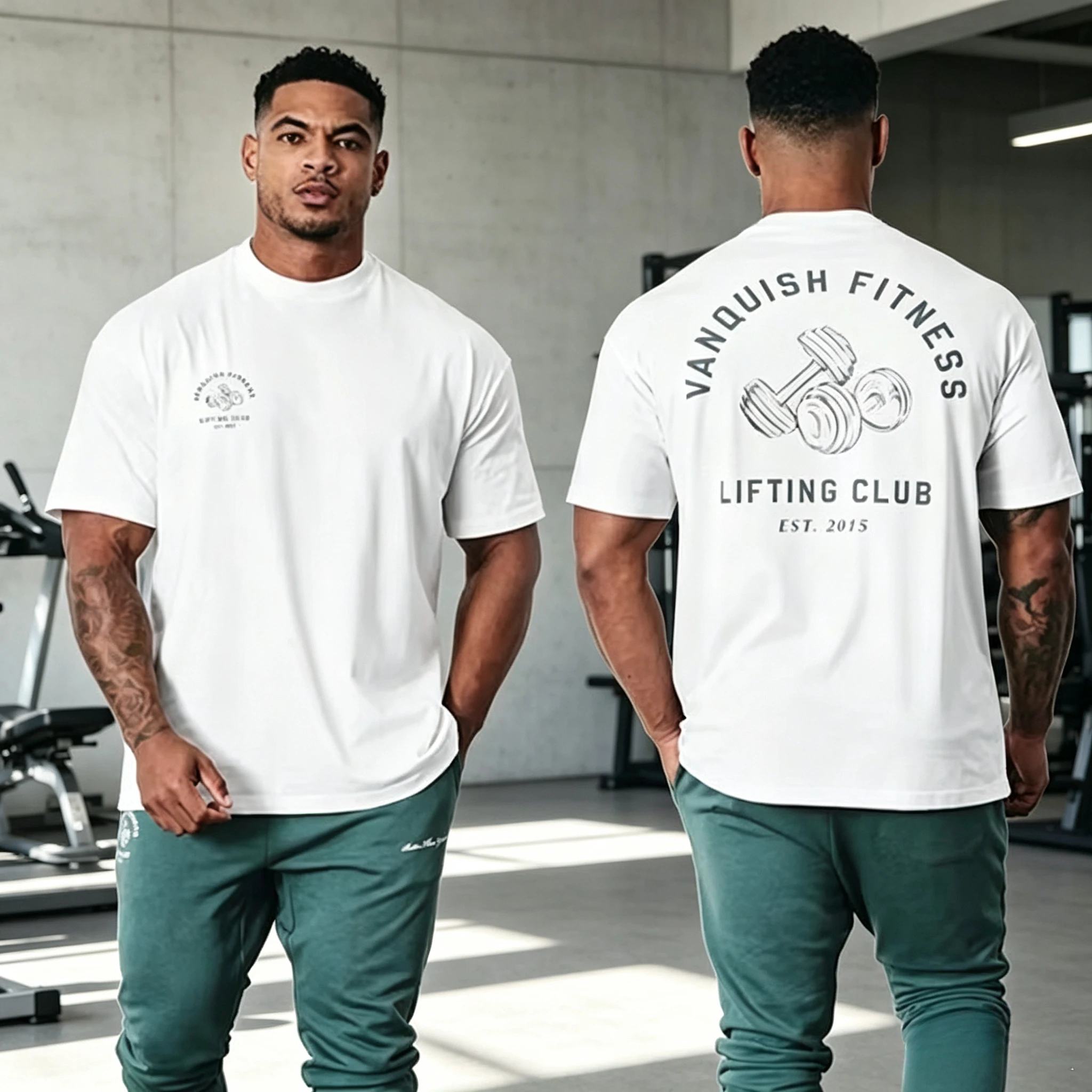 2026 New New limited edition fashionable gym fitness Extra-large cotton men's summer mini casual loose short-sleeved T-shirt