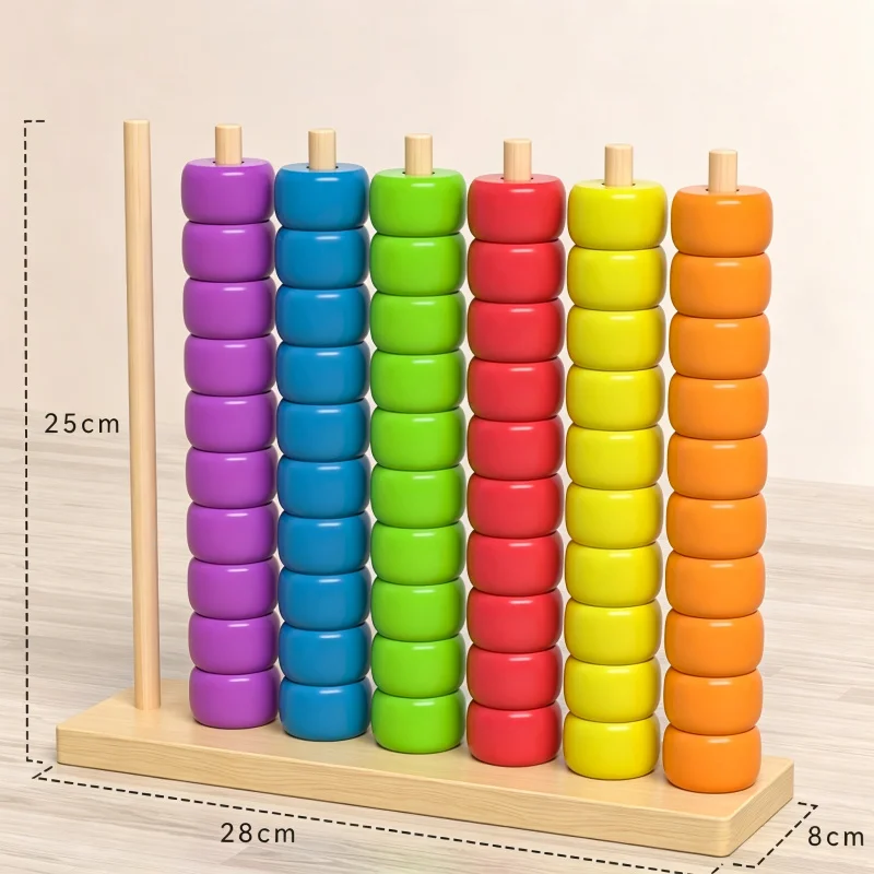 

Wooden Colorful Bead Abacus, Color Matching Educational Toy, Fun Brain Game for Toddlers & Kindergarten Kids