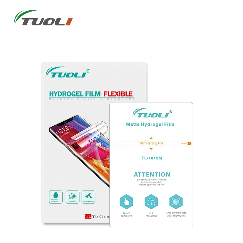 

TUOLI 50Pcs 1812M Matte Wholesale Flex Tpu TL168 TL568 TL518 Cut Hydrogel Film Screen Protector For Oppo Vivo Iphone