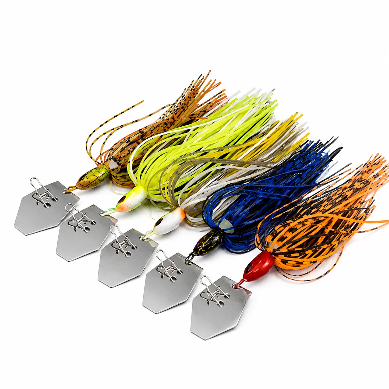 Spinnerbait-Köder-Set mit Silikonrock und Metallblatt, Anti-Häng-Design, Kunstköder für Süß- und Salzwasser, Bass- und Hechtangeln – Detail 8