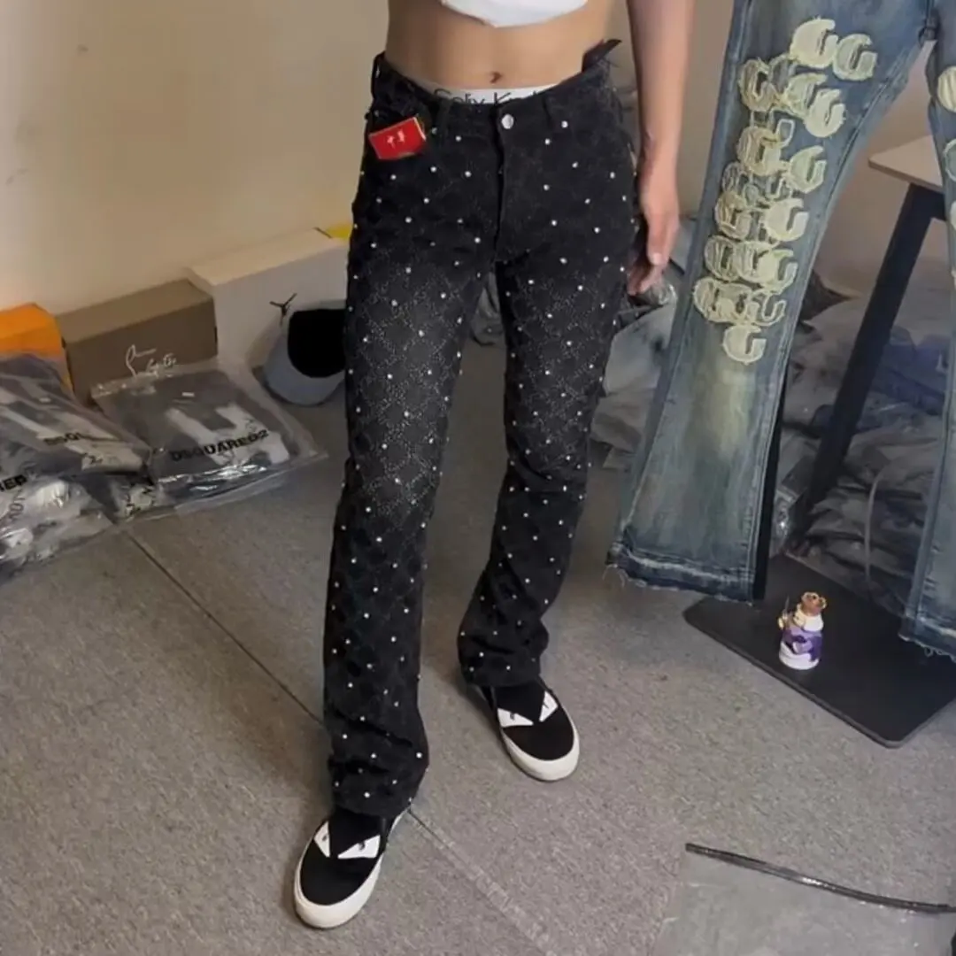 Y2K Multiple Pockets Baggy Cargo Jeans 2024 Vintage Men's and Women's Loose Straight Leg Hip Hop Pants Baggy y2k Jeans