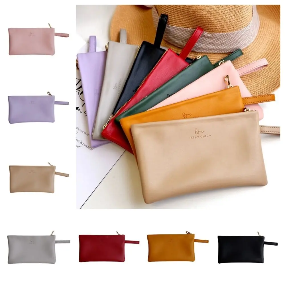 Data Cable Storage Cosmetic Container Handle Water-resistant Travel Toiletry Bag PU Leather Portable Mobile Phone Case Women