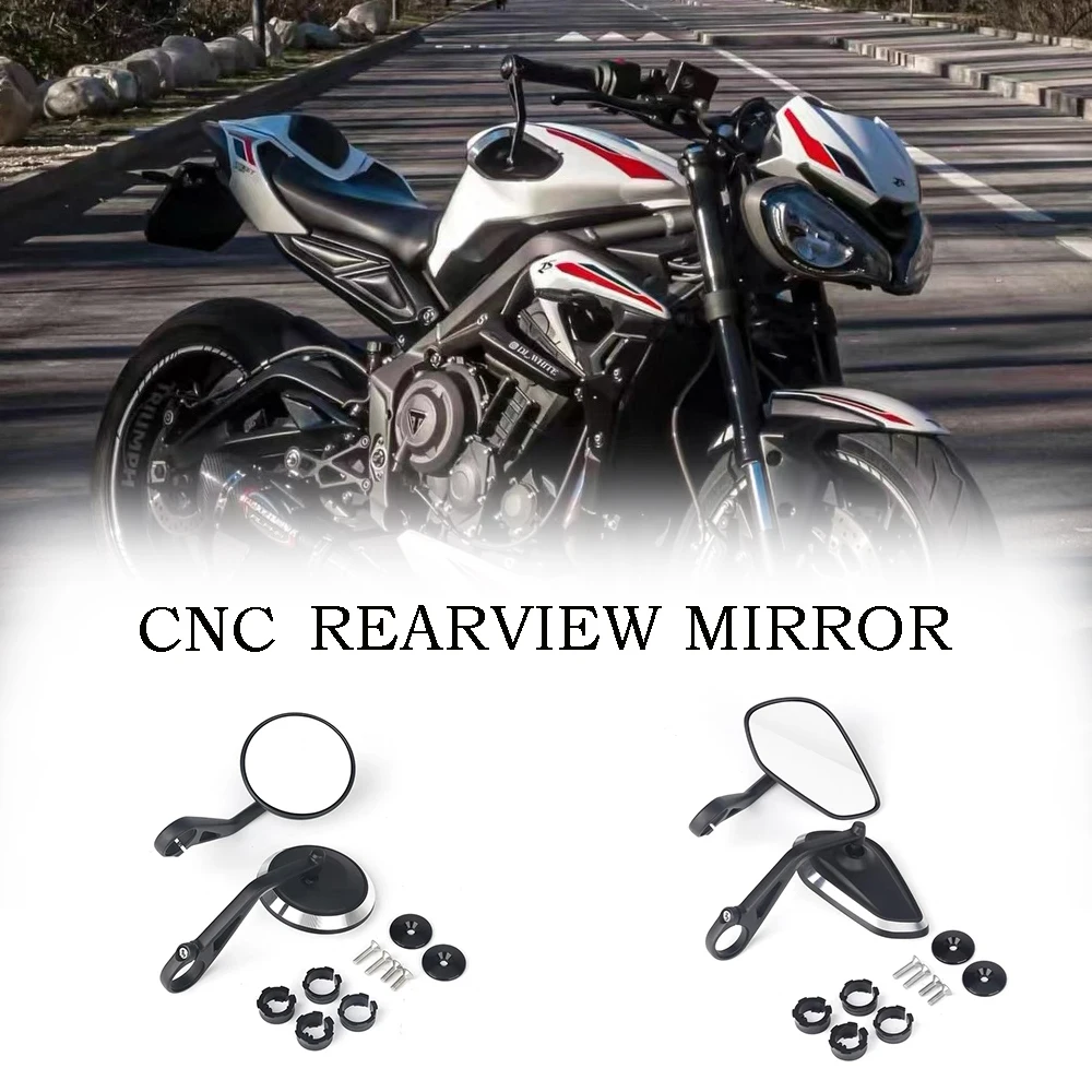 

Motorcycle Handlebar Rearview Handle Bar End Mirror For Triumph Rocket 3Daytona 660 Daytona 675 Bobber T120 Street Trident 660