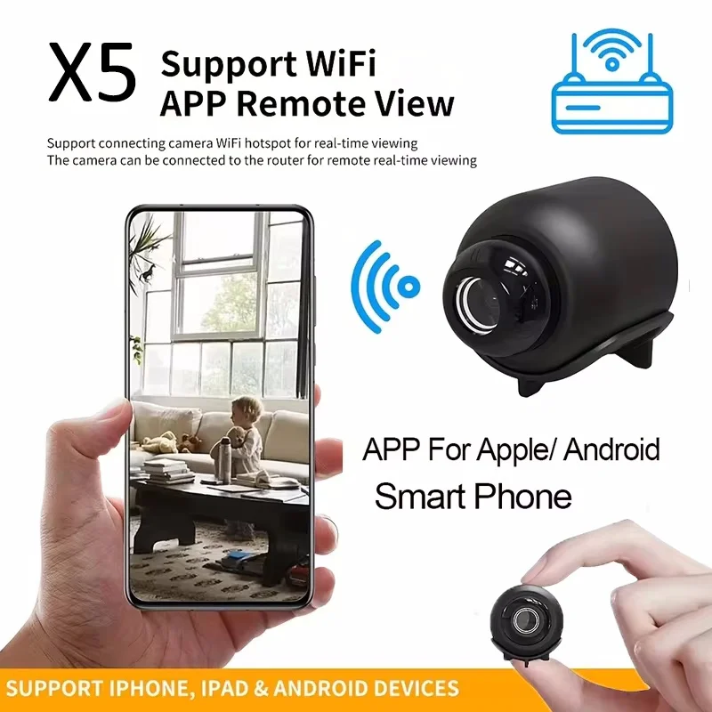 

New X5 Camera Wireless 1080P Surveillance Security Video Cam Night Vision Motion Detect Camcorder Mini Cam Monitor Smart Home