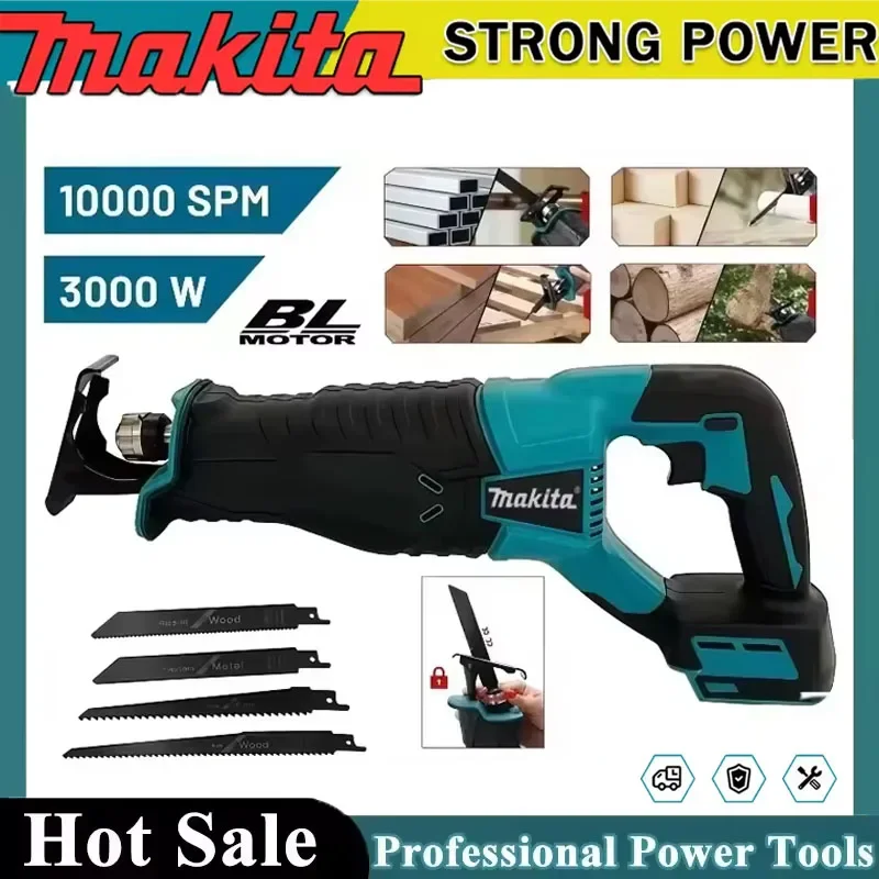 

Бесщеточная сабельная пила Makita, портативный аккумуляторный электроинструмент с 4 пильными полотнами для аккумуляторов 20В/18В