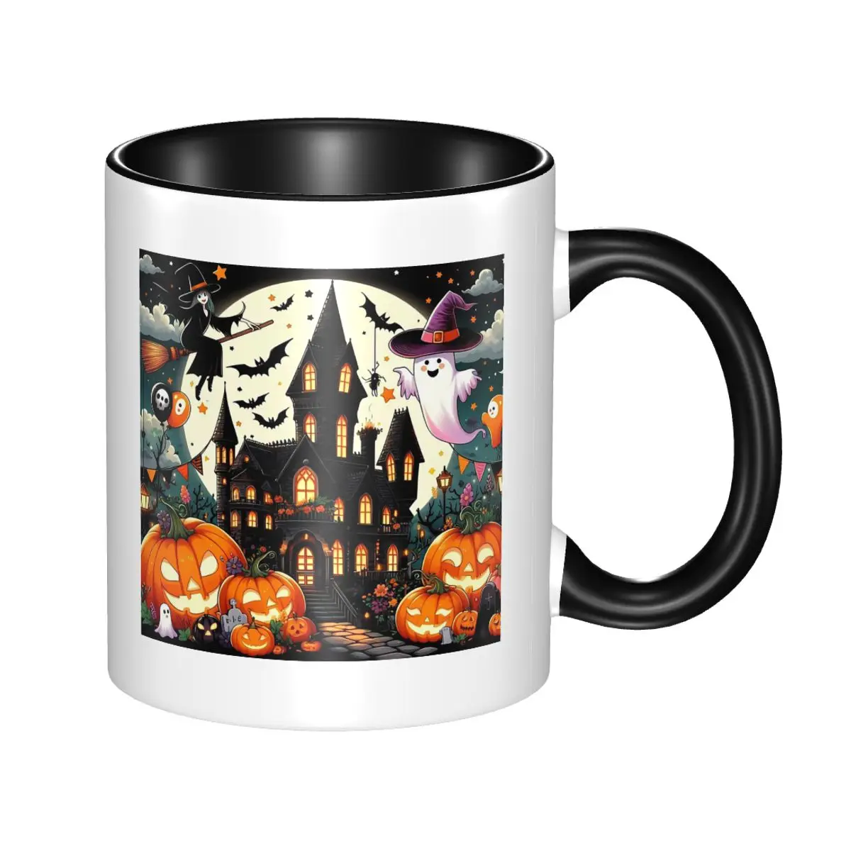 Halloween Party Haunted Castle Ghost Pumpkin Child Witch Mug Ceramic Coffee Cups Tea Mugs Milk Cup Drinkware Gift for Friends