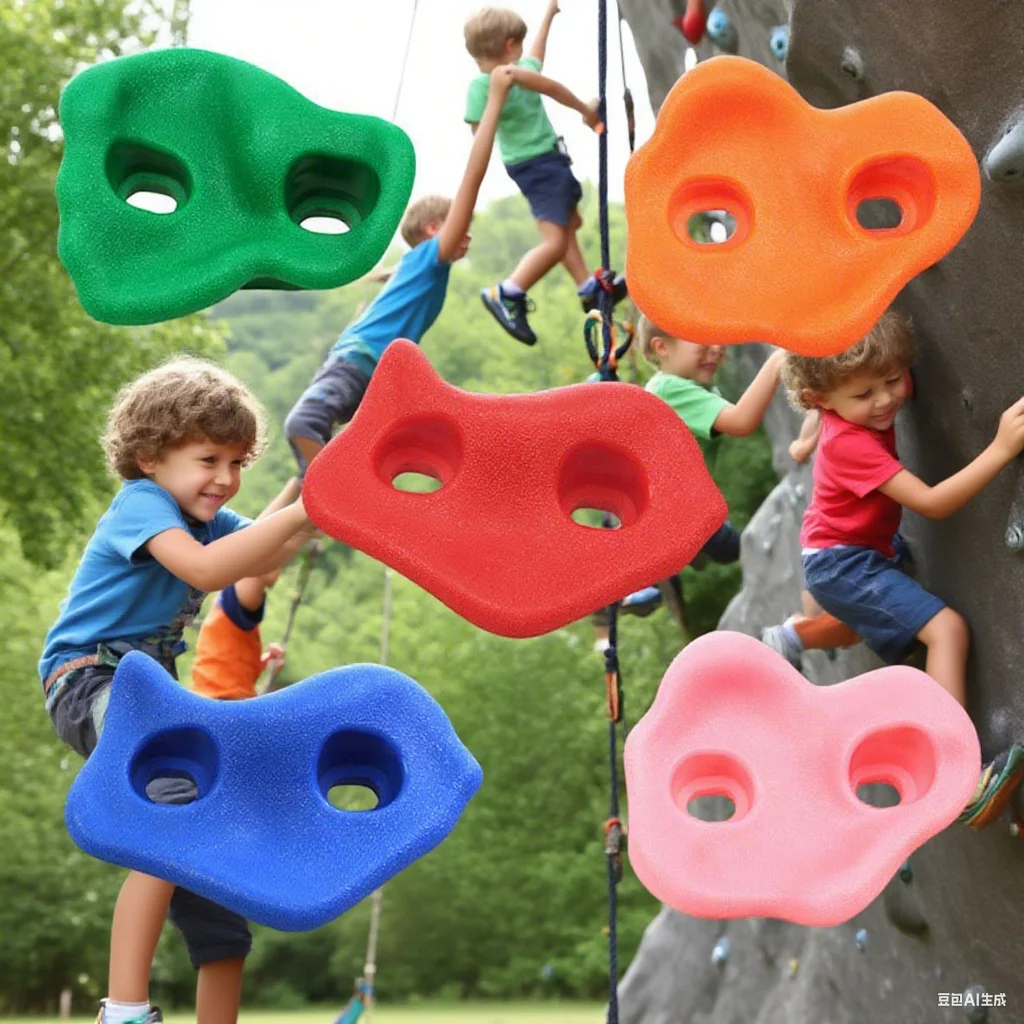 Kamienie do wspinaczki dla dzieci, skały, punkt wspinaczkowy na zewnątrz, ściana do chwytania, drewniane kamienie do wspinaczki, zabawki, plac zabaw dla dzieci, zestaw do samodzielnego montażu.