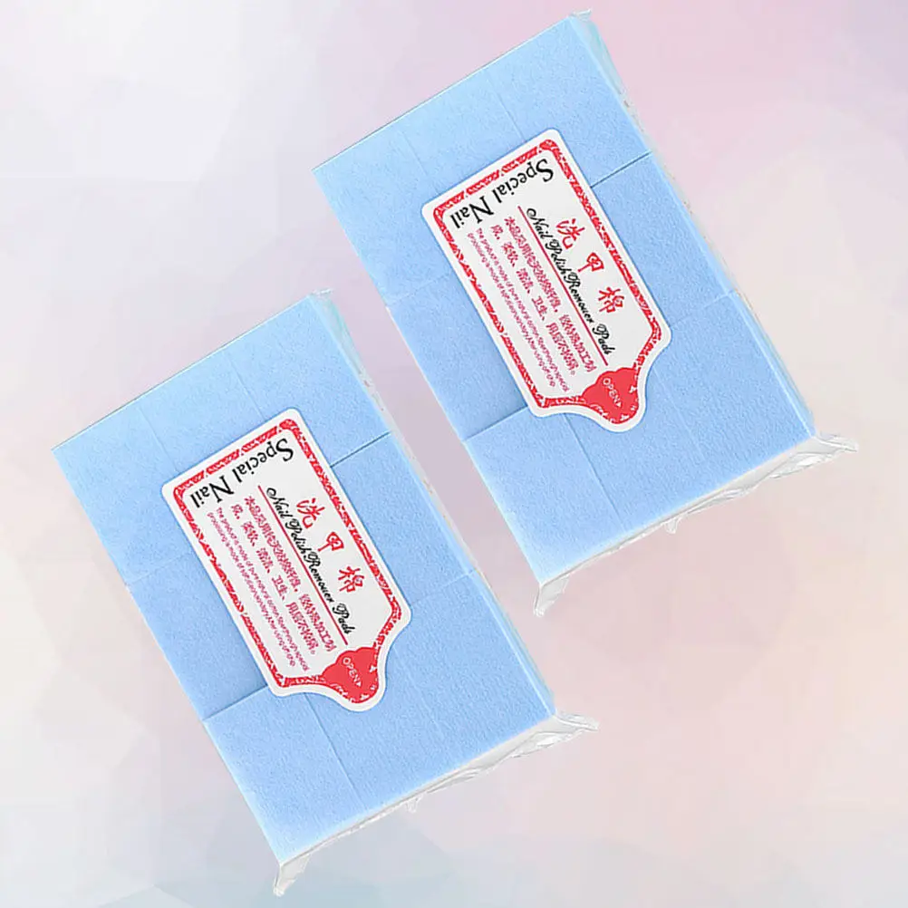 2Sets Nail Polish Remover Pads Premium Disposable Nail Cleaning Pads Absorbent Soft for Manicure Pedicure Home Salon