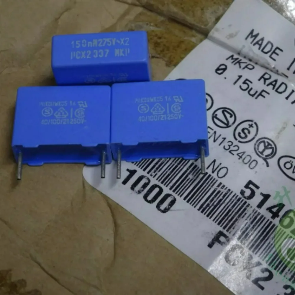 

10pcs/lot MKP337 0.15uf 275VAC 150nF u15 154 M Brand New 15mm Film Capacitor PCX233710154