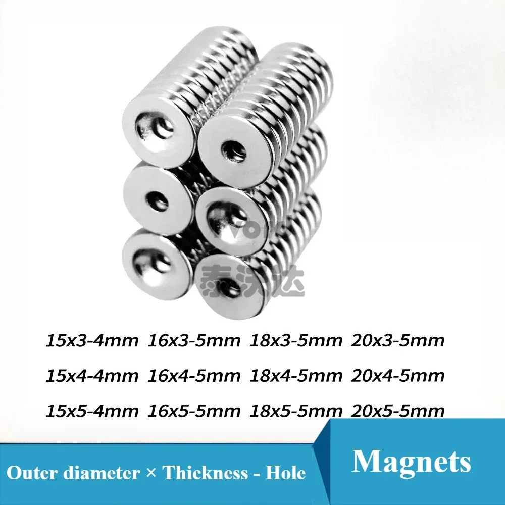 Powerful Magnets Round Magnets For Home Office DIY Building Scientific Craft Education Outer diameter × Thickness - Hole