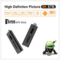 TV98 ATV H313 Smart TV Stick Android 14.0 Support 2.4G 5G WiFi HD 8K TV Box 2GB 16GB BT5.0 Voice Remote Home Theater TV Box