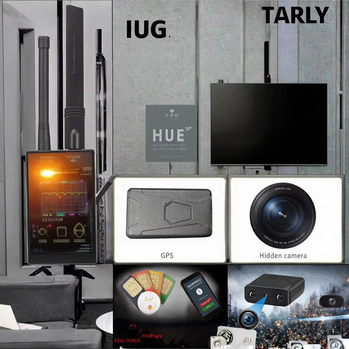 Professional Anti Eavesdropping Device RF Detector for Hidden Camera GPS Tracker Wireless Bug Finding Privacy Guard