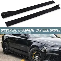 6PCS 2M Universal Side Skirts Extension Rocker Panels Lip Splitters For Chevy Chevrolet Camaro SS 2000-2022 Car Accessories
