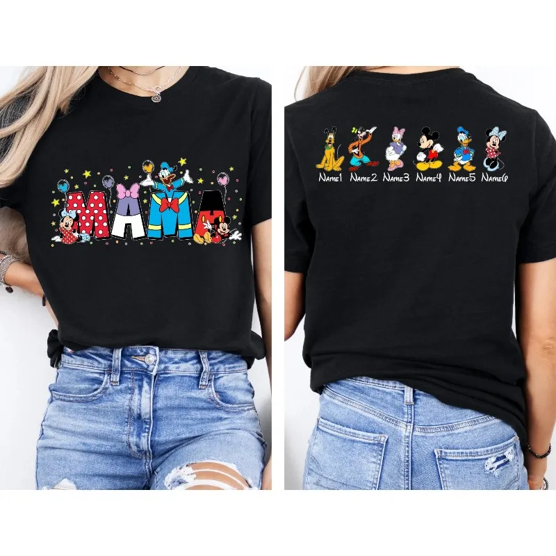 Personalized Disney Mom T-shirts Disney Parent-child T-shirts, Personalized Grandma Shirts Family Gifts for Children and Mothers