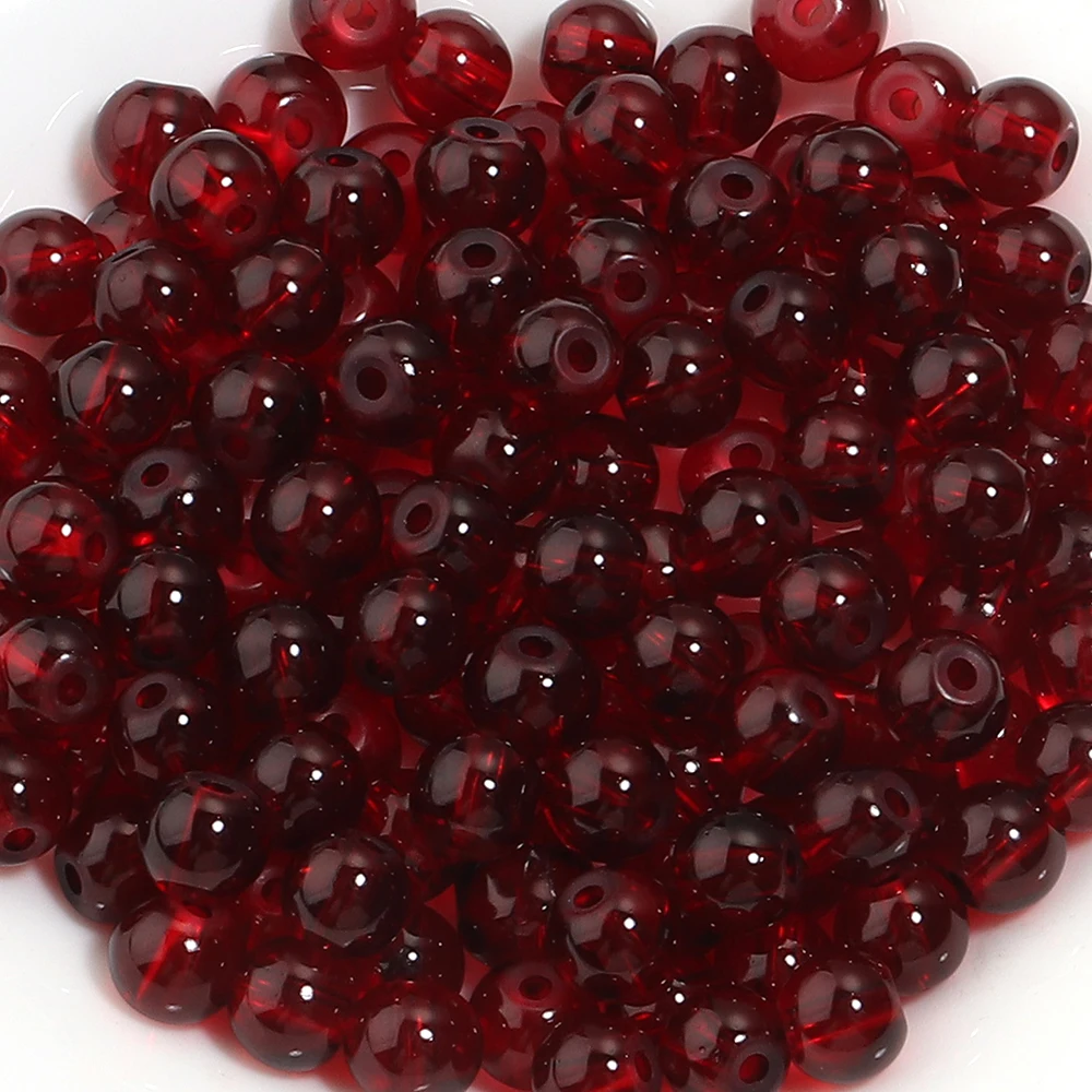 50pcs 6mm Glass Round Beads for DIY Jewelry Making