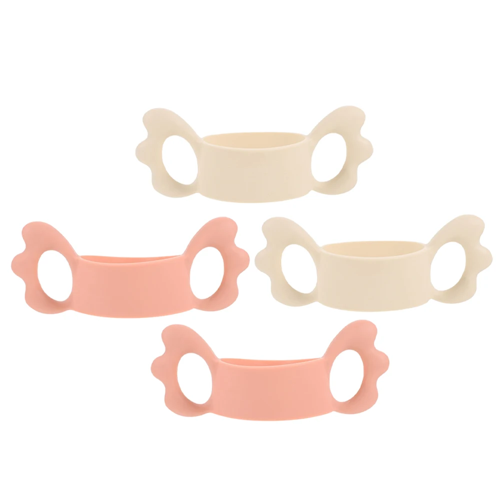 

4 Pcs Baby Bottle Gripper Handles Silicone Sleeves Wide Neck Durable Easy Attach Multiple Colors Bottle Liners Kids