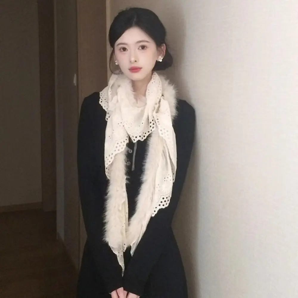 

Персонализированный кружевной шарф Y2k, утепленная теплая шаль, зимние шарфы в корейском стиле для пикантных девушек для женщин/мужчин