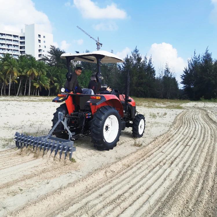 Productos ecológicos de limpieza de playa del tractor de la barredora del rastrillo de la limpieza de la playa del acero industrial 60HP