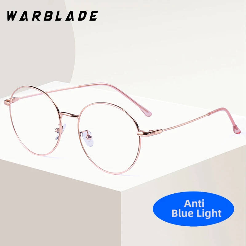 

New Luxury Brand Metal Oval Frame Reading Anti-Blue Light Women Men Glasses Vintage Computer Game Optical Eye Protection Eyewear