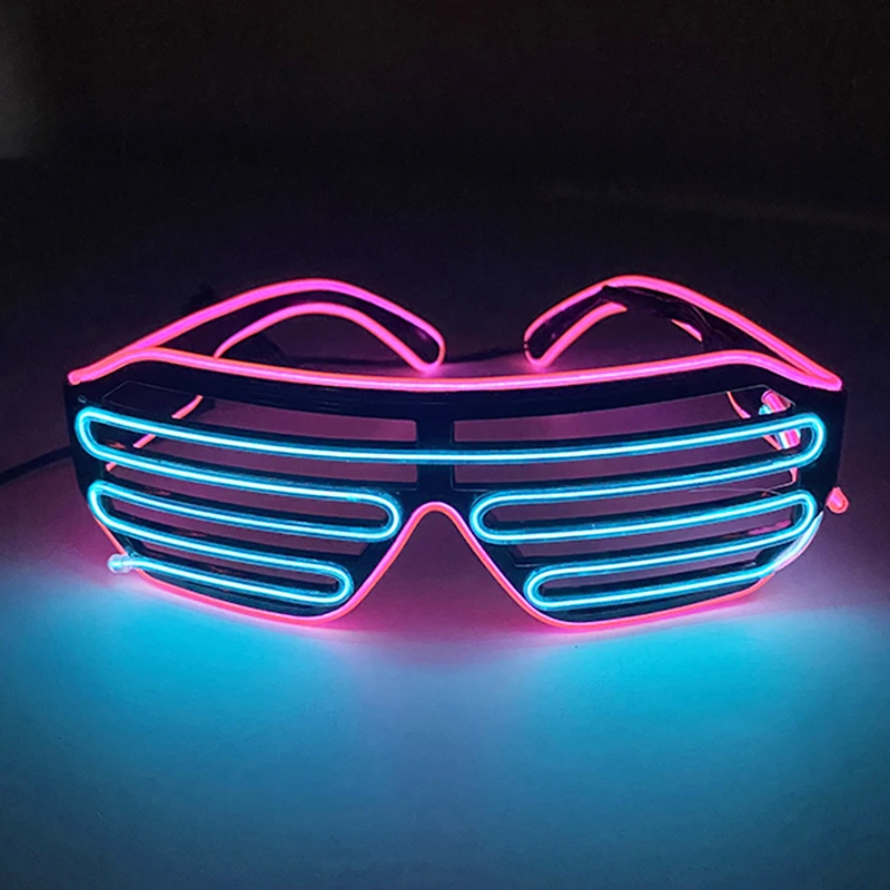 New design EL Two Color Window-blinds Glasses Rave Party NightClub Dance Ball Shutter gift Bright Blinking EL Shutter Glasses