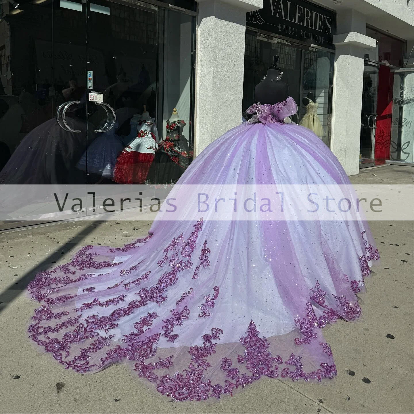 Purple Quinceanera Vestido Fora Do Ombro Princesa Vestido De 15 Quinceañera Appliques Beads Vestidos De Aniversário Personalizado