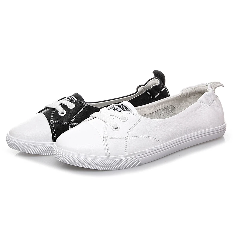 

Туфли из 100% натуральной кожи, женская повседневная обувь на плоской подошве, мягкие и удобные модные брендовые белые туфли из воловьей кожи, женские туфли на плоской подошве