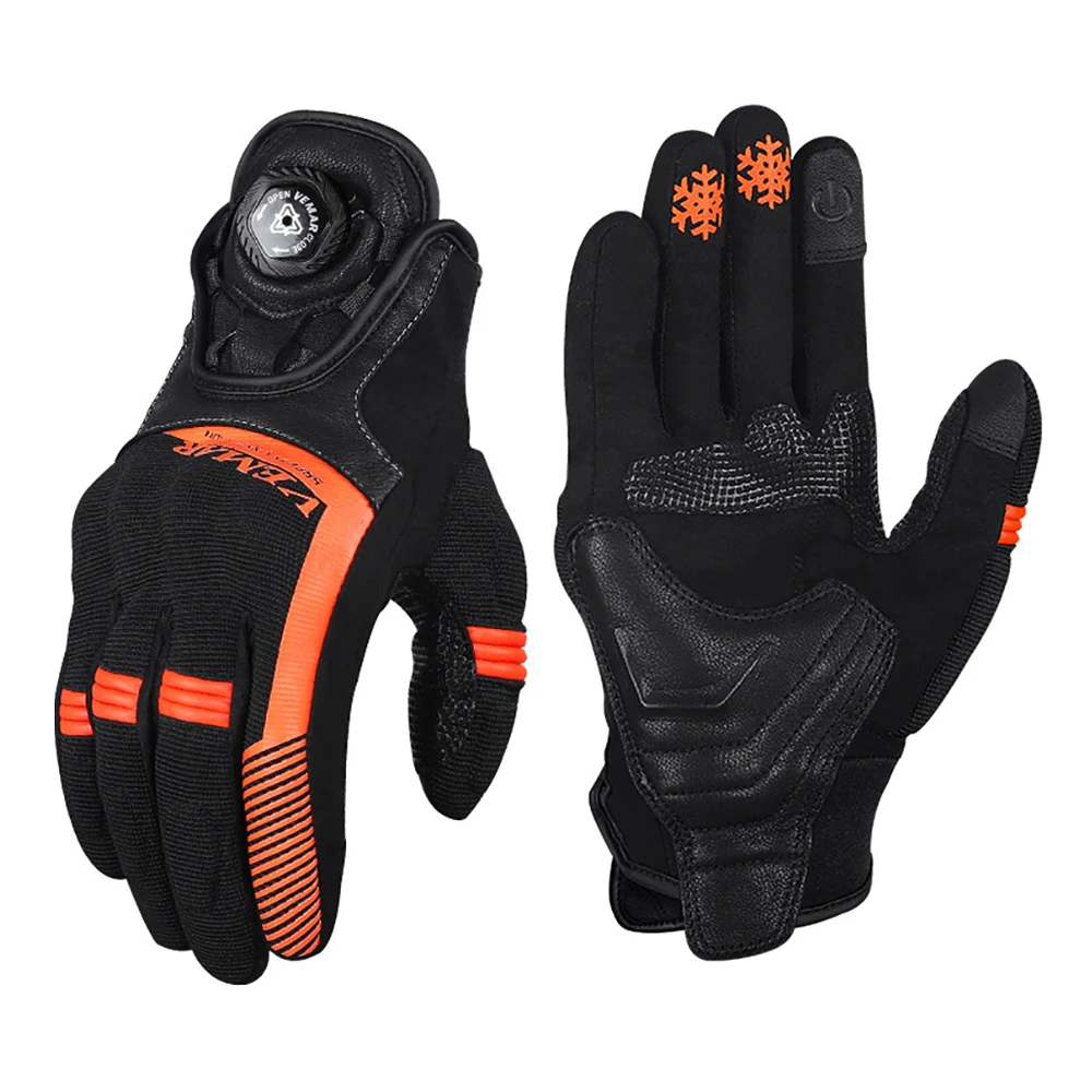 Motorcycle Accessories Breathable Men's Motorcycle Gloves Wear-Resistant Hook and Loop Fasteners Anti-Slip Biker Glove Anti-Fall