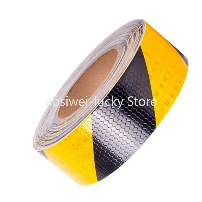 Yellow Black Twill Reflective Tape 5cm*25m Car-Styling Truck Vehicle Sticker Safety Self-Adhesive Waterproof High Reflector Film