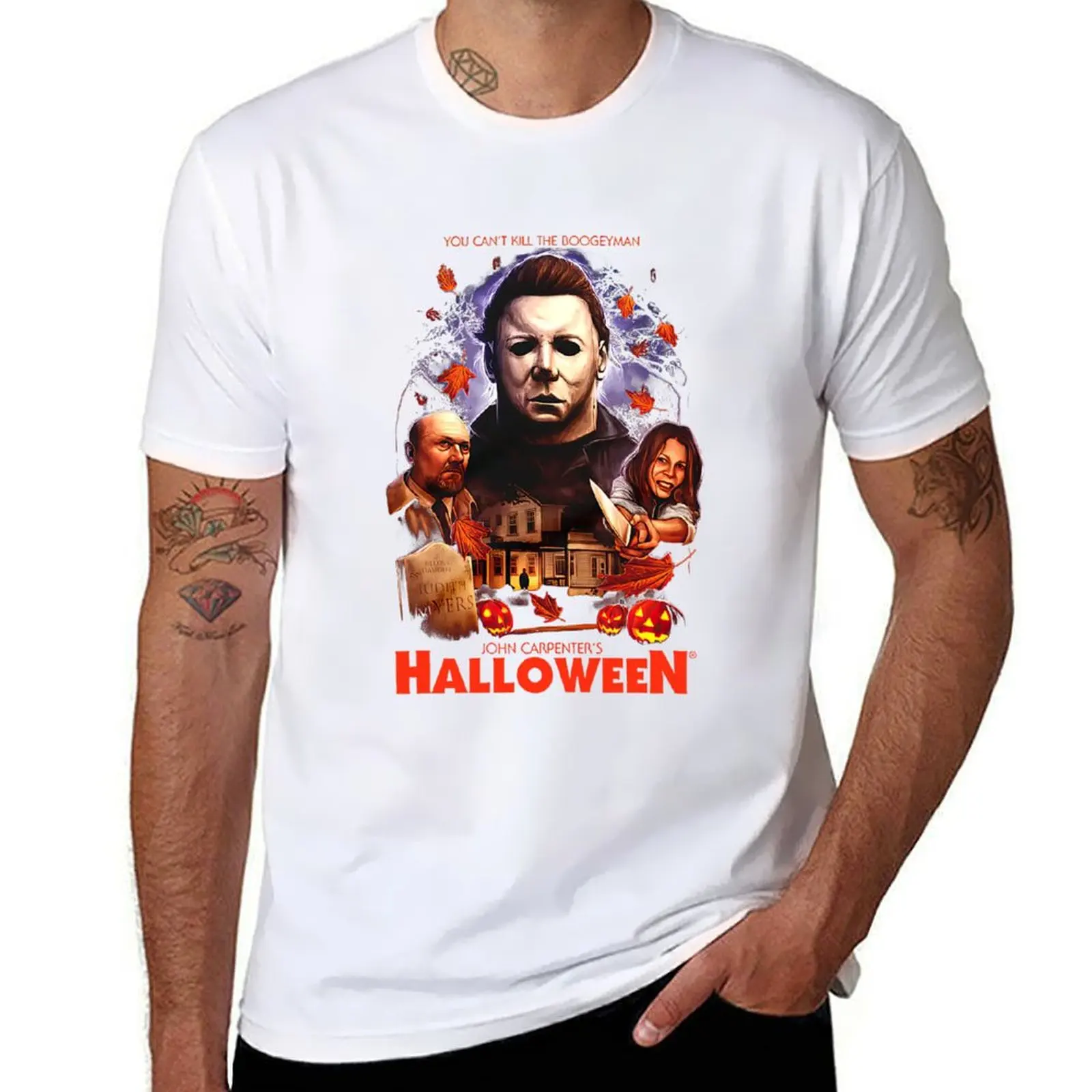 Get He is Halloween Gonna You T-Shirt Simple Casual Short Sleeve Cotton T-Shirt