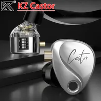 KZ Castor Wired Earbuds Headphone Detachable Cable 2 Dynamic Tunable Balanced Armature Earphones with Mic Cancelling Earbuds