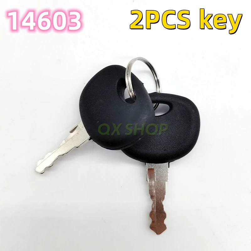 2PCS 14603/14607 Keys For JCB Bomag Dynapac Terex Vibromax New Holland NH For For Ford Moxy Hamm For Volvo