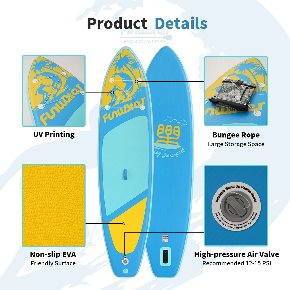 FunWater 350*87*15cm Sup Board Inflatable Surfboard Stand Up