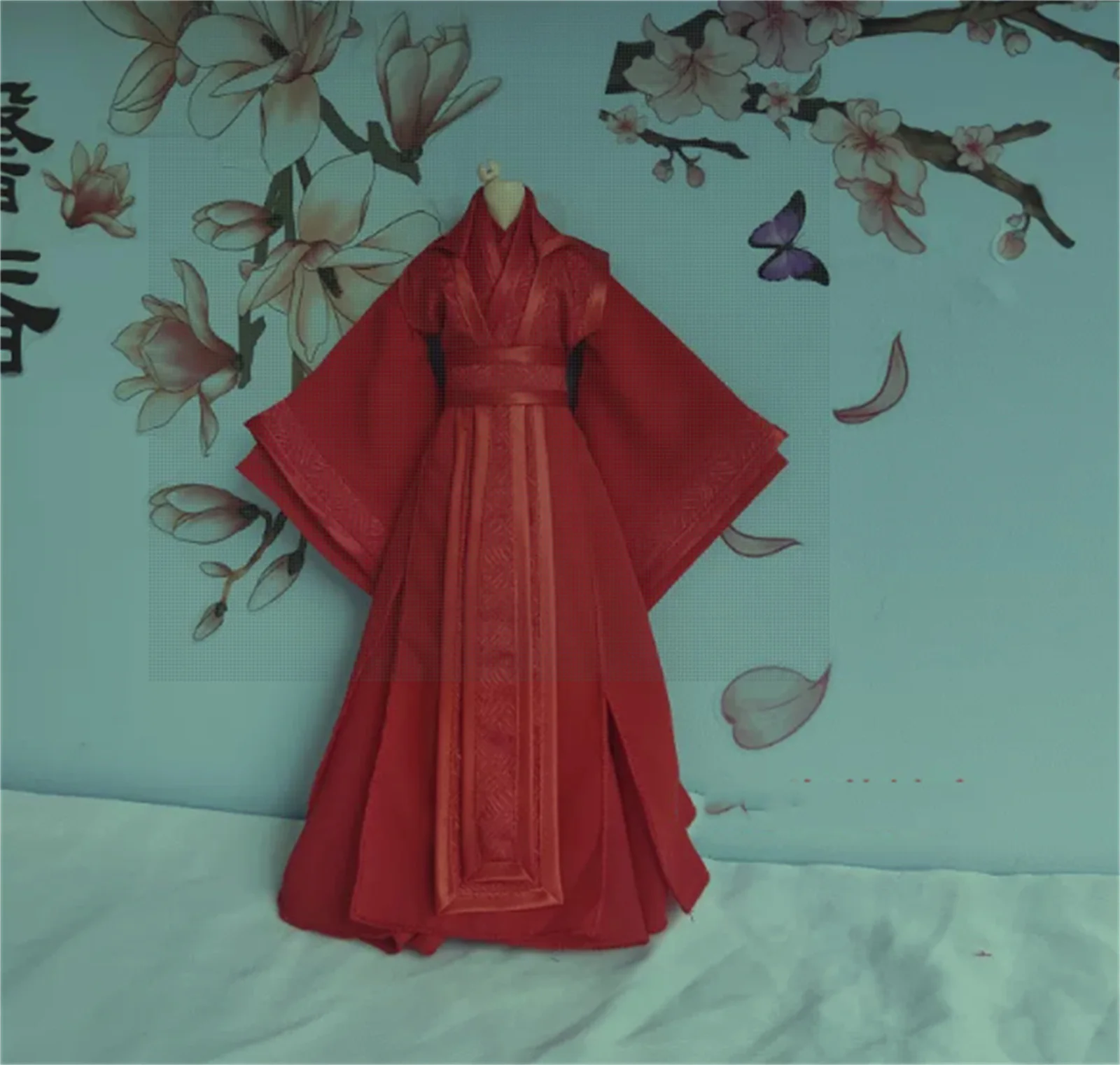

Ancient Classical Hanfu 1/6 Male Robe Black /red Outfit Man Dress Suit Tradition Hanfu Dress for 12inch Action Figure Model