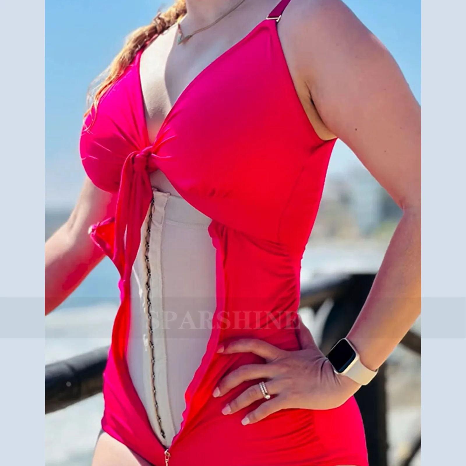 Fajas Women‘s Triangle Jumpsuit Tummy Control One-Piece Bodysuits Slimming Body Abdominal Compression Shapewear Swimsuit Style