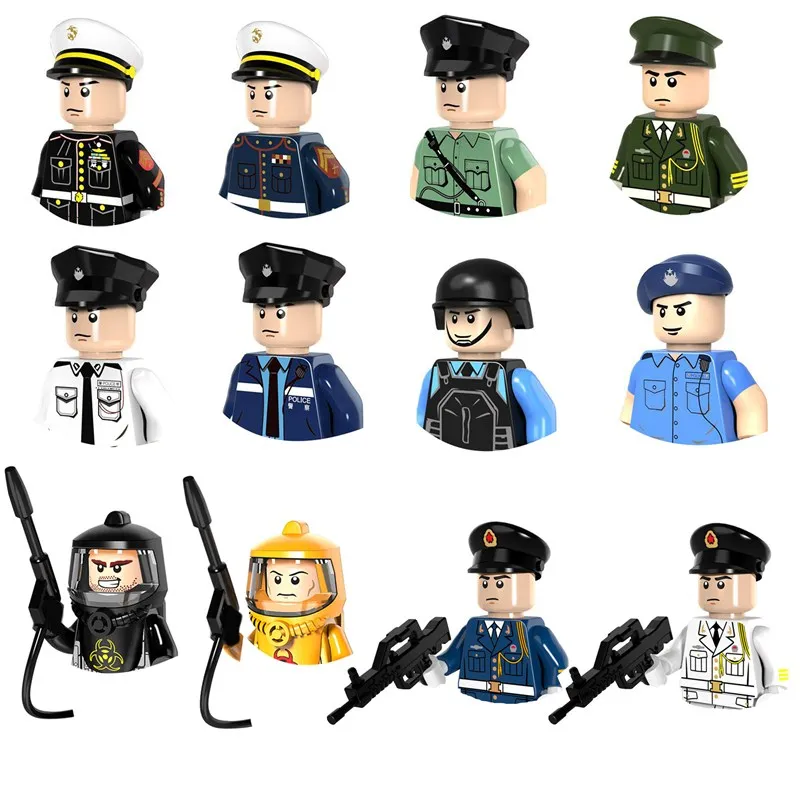 Special Police Force City Traffic Police Building Blocks Flying Tigers Marine Corps Weapon Compatible Boys Birthday Gifts