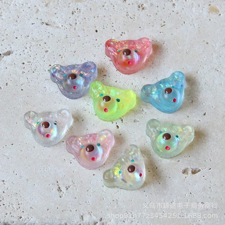 5pcs Kawaii Cute japanese translucent jelly gummy bear resin Flatback Cabochon For DIY Jewelry Making Accessories