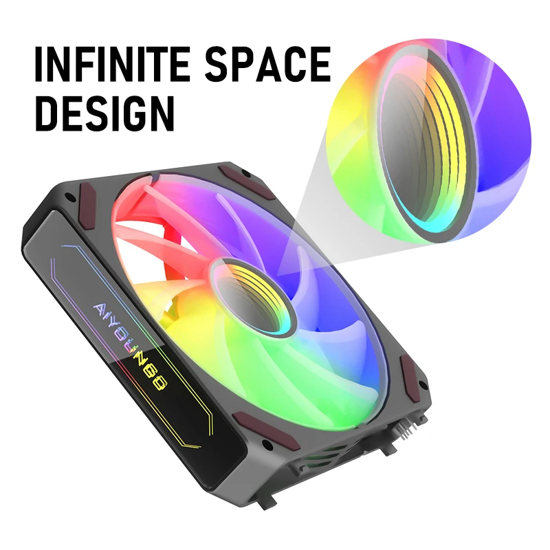 Aigo l12 computer gehäuse lüfter keine kabel verbindung ventoinha pc 120mm rgb lüfter kit kühler 4pin pwm cpu lüfter 3 pin5v ventilator