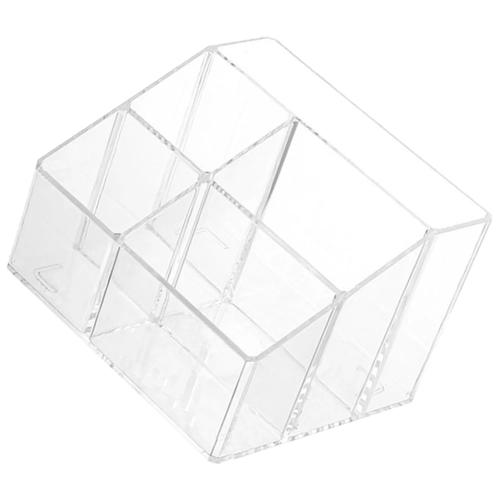 Multi-Compartment Desktop Organizer Sturdy Transparent Makeup Box Storage Case Pen Holder Table Organizer for Home